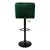 Bar stool set of 2 green velvet cover with backrest and footrest height adjustable 63-83cm ML-Design