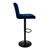 Barstol set om 2 blå sammetsöverdrag med ryggstöd och fotstöd höjdjusterbar 63-83cm ML-Design