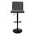 Barstol uppsättning av 2 antracit konstläderöverdrag med ryggstöd och fotstöd justerbar höjd 63-83cm ML-Design