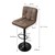Barová židle sada 2 ks hnedá calounená imitací kuže s nastavitelnou výškou operadla a podnožky 63-83 cm ML-Design