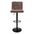 Barstol uppsättning av 2 brunt konstläderklädsel med ryggstöd och fotstöd höjdjusterbar 63-83cm ML-Design