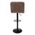Barstol sæt med 2 brune kunstlæderbetræk med ryglæn og fodstøtte højdejusterbar 63-83cm ML-Design