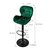 Bar stool set of 2 green velvet cover with backrest and footrest height adjustable 59-79cm ML-Design