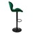 Bar stool set of 2 green velvet cover with backrest and footrest height adjustable 59-79cm ML-Design