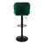 Bar stool set of 2 green velvet cover with backrest and footrest height adjustable 59-79cm ML-Design