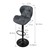 Bar stool set of 2 anthracite imitation leather upholstery with backrest and footrest height adjustable 59-79cm ML-Design