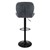 Bar stool set of 2 anthracite imitation leather upholstery with backrest and footrest height adjustable 59-79cm ML-Design