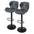 Tabouret de bar set de 2 pièces anthracite revêtement similicuir avec dossier et repose-pieds réglable en hauteur 59-79cm ML-Design