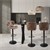 Barkruk set van 2 bruin kunstlederen bekleding met rugleuning en voetensteun in hoogte verstelbaar 59-79cm ML-Design