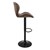 Barstol uppsättning av 2 brunt konstläderklädsel med ryggstöd och fotstöd höjdjusterbar 59-79cm ML-Design