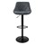 Tabouret de bar (lot de 2) Anthracite revêtement similicuir avec dossier et repose-pieds réglable en hauteur 62-82 cm ML-Design