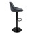 Tabouret de bar (lot de 2) Anthracite revêtement similicuir avec dossier et repose-pieds réglable en hauteur 62-82 cm ML-Design