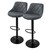 Bar stool set of 2 anthracite imitation leather upholstery with backrest and footrest height adjustable 62-82 cm ML-Design