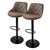 Scaun de bar set de 2 scaune tapi?ate cu imita?ie de piele maro cu spatar ?i suport pentru picioare cu înal?ime reglabila 62-82 cm ML-Design