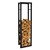 Firewood rack 40x150x25 cm black metal ML design