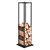 Étagère à bois pour cheminée 33x115x33 cm Noir en métal ML-Design