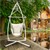 Hanging chair with frame and cushion Beige cotton loadable up to 120 kg