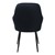 B-Ware dining chairs with backrest &amp; armrest set of 2 black with velvet cover and metal legs ML-Design