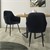 Dining chairs with backrest &amp; armrest set of 2 black with velvet cover and metal legs ML-Design