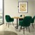 Esszimmerstühle mit Rücken- & Armlehne 2er Set Grün mit Samtbezug und Metallbeinen ML-Design