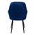 Chaises de salle à manger avec dossier &amp; accoudoirs Lot de 2 bleu avec revêtement velours et pieds métal ML-Design