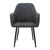 Scaune de sufragerie cu spatar ?i cotiera set de 2 scaune antracit din piele artificiala cu picioare metalice design ML