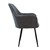 Conjunto de 2 cadeiras de sala de jantar com encosto e apoio de braços em pele sintética antracite com pernas metálicas Design ML