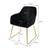Conjunto de 2 cadeiras de jantar com encosto, estofo em veludo preto e pernas em metal ML-Design