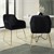 Conjunto de 2 cadeiras de jantar com encosto, estofo em veludo preto e pernas em metal ML-Design