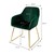 Scaune de sufragerie cu spatar set de 2 scaune cu tapi?erie din catifea verde ?i picioare metalice ML-Design