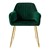 Dining chairs with backrest set of 2 green velvet upholstery with metal legs ML-Design