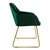 Dining chairs with backrest set of 2 green velvet upholstery with metal legs ML-Design
