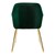 Zestaw 2 krzesel z oparciem tapicerowanych zielonym aksamitem z metalowymi nogami ML-Design