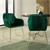 Esszimmerstühle mit Rückenlehne 2er Set Grün Samtbezug mit Metallbeinen ML-Design