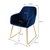 Dining chairs with backrest set of 2 blue velvet upholstery with metal legs ML-Design