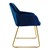 Dining chairs with backrest set of 2 blue velvet upholstery with metal legs ML-Design