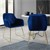 Set di 2 sedie da pranzo con schienale in velluto blu e gambe in metallo ML-Design
