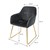 Zestaw 2 krzesel z oparciem tapicerowanych szarym aksamitem z metalowymi nogami ML-Design