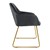 Zestaw 2 krzesel z oparciem tapicerowanych szarym aksamitem z metalowymi nogami ML-Design