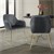 Dining chairs with backrest set of 2 gray velvet upholstery with metal legs ML-Design