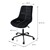 Chaise de bureau sur roulettes Noir avec revêtement en velours et piètement métallique ML-Design