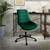 Kancelárská židle na koleckách zelená se sametovým potahem a kovovým rámem ML design