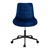 Office chair set of 2 on castors blue with velvet cover and metal frame ML design