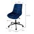 Bureaustoel set van 2 op wielen blauw met fluwelen bekleding en metalen frame ML design