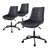 Office chair set of 3 on castors gray with velvet cover and metal frame ML design