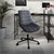 Office chair on castors gray with velvet cover and metal frame ML design