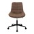 Kancelárská židle na koleckách hnedá s koženkovým potahem a kovovým rámem v designu ML