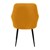 Dining chair set of 2 with back and armrests yellow velvet ML design