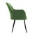 Sedie da sala da pranzo con schienale e braccioli Set di 2 Sedie in velluto verde con gambe in metallo ML-Design