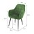 Esszimmerstühle mit Rücken- & Armlehne 2er Set Salbei Samtbezug mit Metallbeinen ML-Design